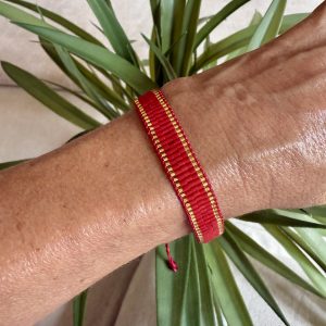PULSERA ROJA DELICA DORADA