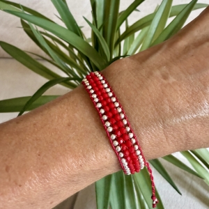 PULSERA ROJA PLATEADA